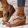 Women Plus Size Wedge Sandals Lightweight Breathable Beach Flats 9