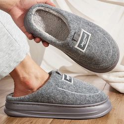 mens plus size winter house slippers with plush memory foam and non slip sole
