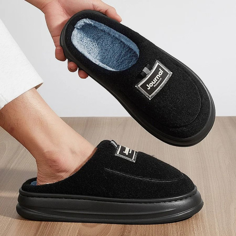 Mens Plus Size Winter House Slippers With Plush Memory Foam And Non Slip Sole 2