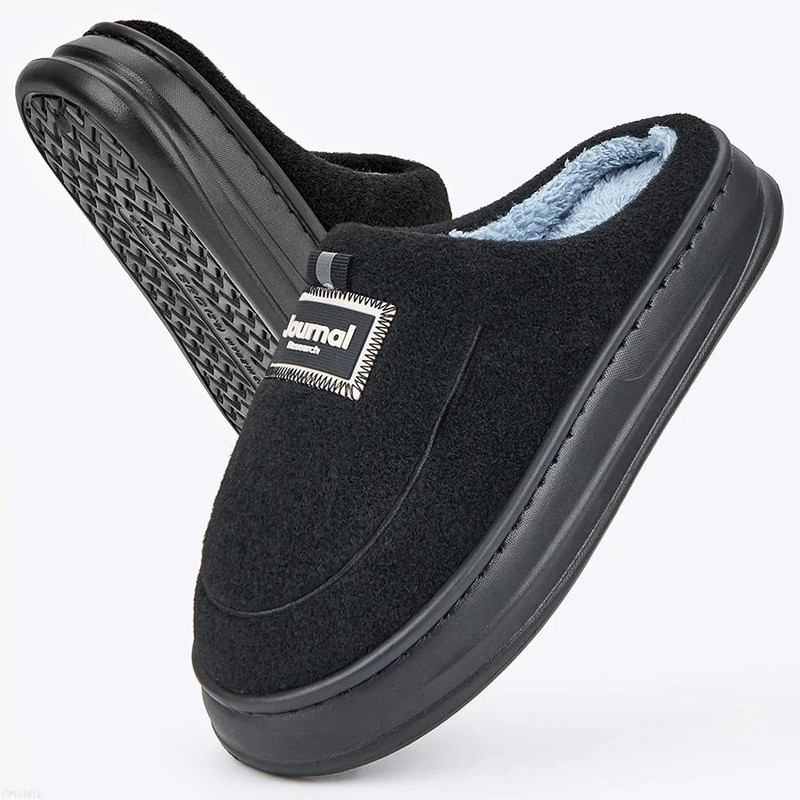 Mens Plus Size Winter House Slippers With Plush Memory Foam And Non Slip Sole 6