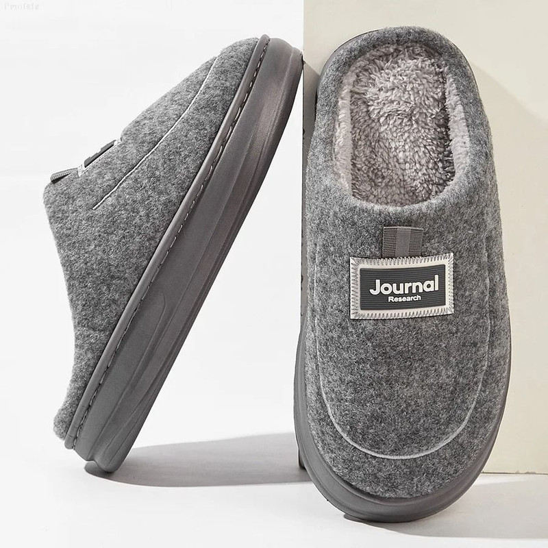 Mens Plus Size Winter House Slippers With Plush Memory Foam And Non Slip Sole 8