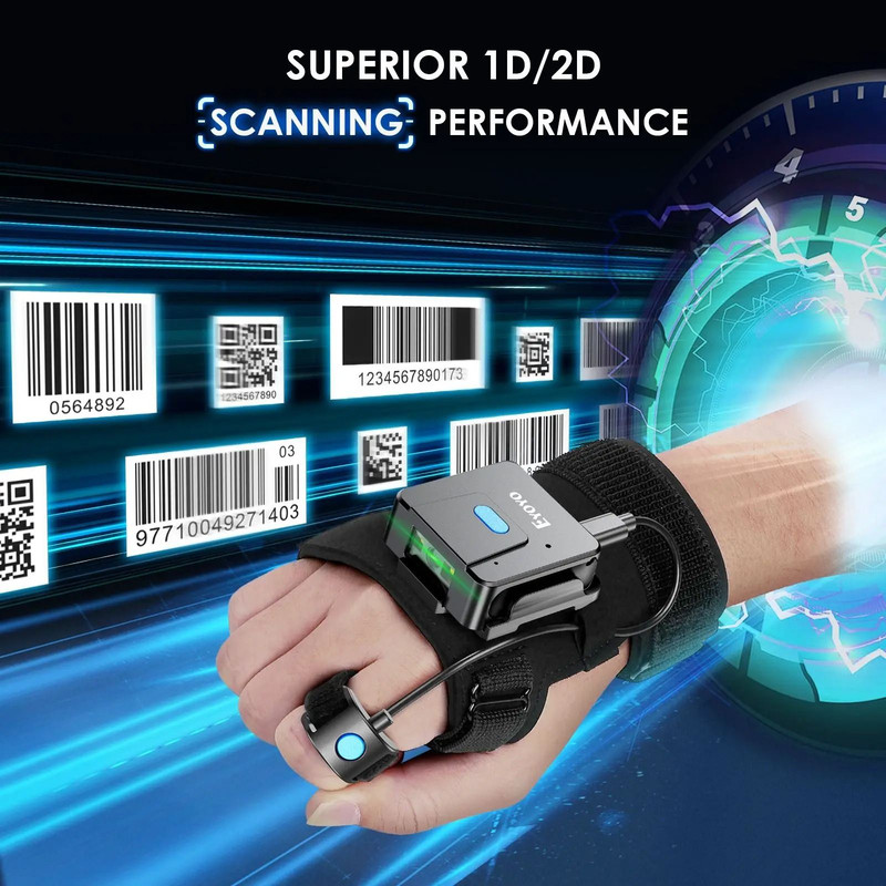 Eyoyo Bluetooth Barcode Scanner Wearable Glove With 1D And 2D QR Code Reader 1