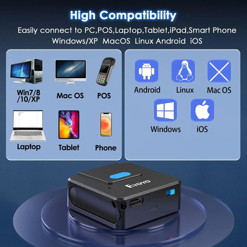 Eyoyo Bluetooth Barcode Scanner Wearable Glove With 1D And 2D QR Code Reader 2