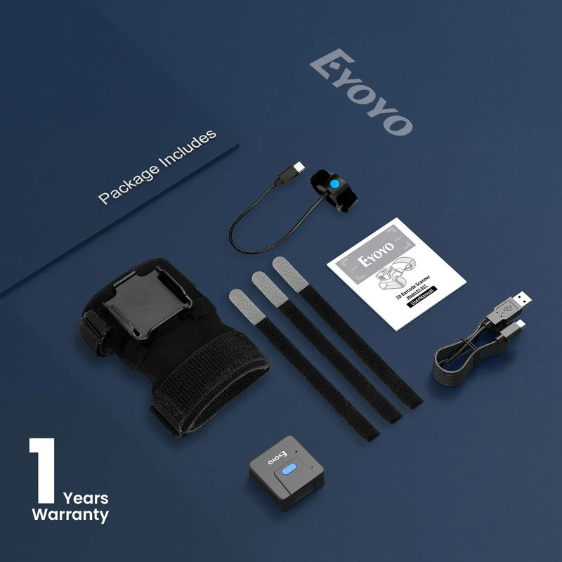 Eyoyo Bluetooth Barcode Scanner Wearable Glove With 1D And 2D QR Code Reader 5