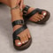 Fashion PU Leather Clip Toe Sandals Women Summer Buckle Decor Platform Slippers Thick Bottom Non Sl 4