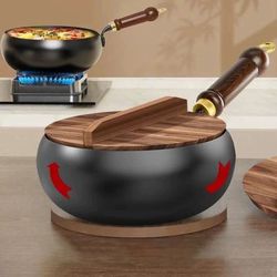 big belly pot deepened non stick iron pot flat bottom frying pan with lid