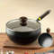 Big Belly Pot Deepened Non Stick Iron Pot Flat Bottom Frying Pan With Lid 8