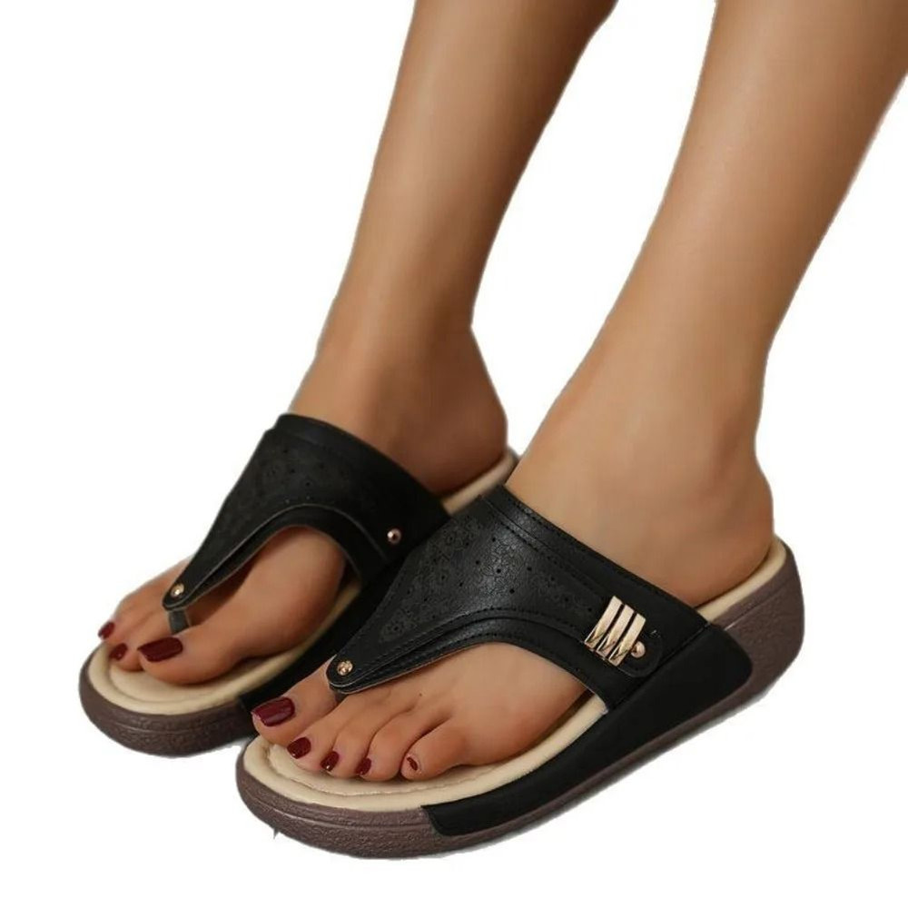 Women Rome Wedge Sandals Platform Beach Shoes Plus Size 43 Summer 2025 Casual Slides 4