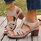 Lightweight Thick High Heel Wedge Sandals For Women Plus Size Rome Style 1