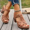 Lightweight Thick High Heel Wedge Sandals For Women Plus Size Rome Style 3