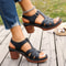 Lightweight Thick High Heel Wedge Sandals For Women Plus Size Rome Style 4