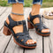 Lightweight Thick High Heel Wedge Sandals For Women Plus Size Rome Style 6