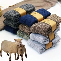 mens winter warm thick mid calf socks 3 pairs anti cold thermal boot socks
