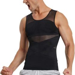 mens compression tank top slimming undershirt body shaper