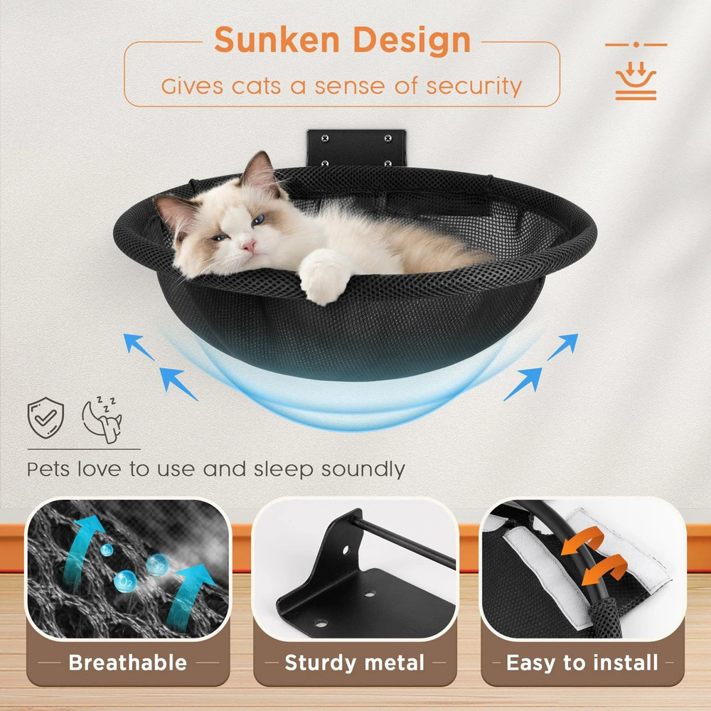 Cat Hammock Bed Wall Mounted Foldable Stable 42 Cm 2