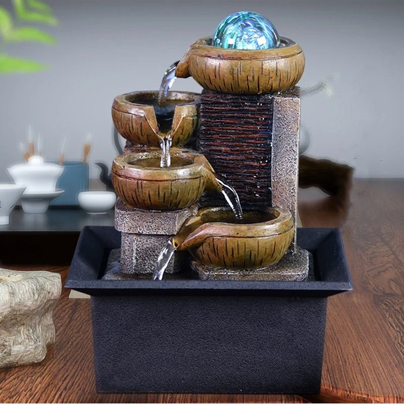 Desktop Water Fountain Tabletop Waterfall Kit For Relaxation And Home Decoration 0