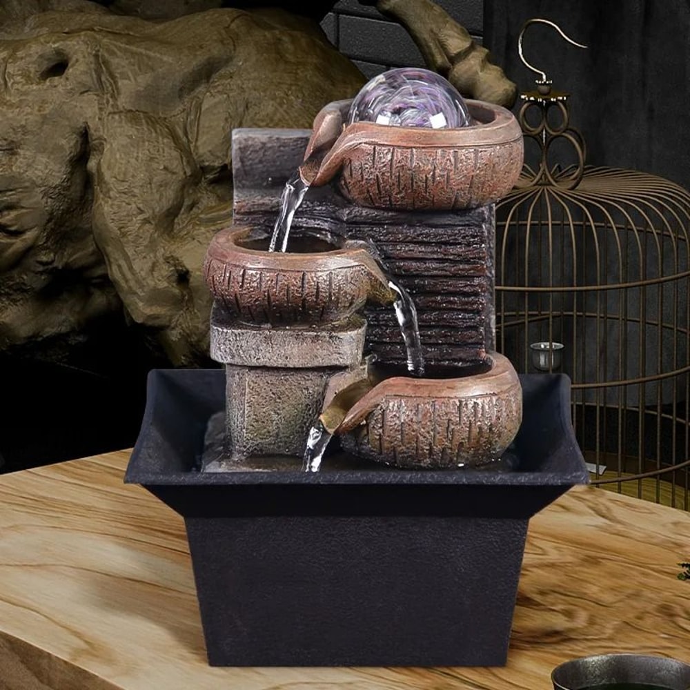 Desktop Water Fountain Tabletop Waterfall Kit For Relaxation And Home Decoration 4