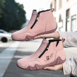 women spring ankle walking boots high top casual outdoor sneakers