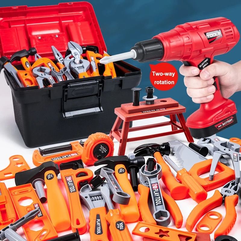 42PCS Tool Box Set Toy Simulation Repair Play House With Electric Drill And Screwdriver 0