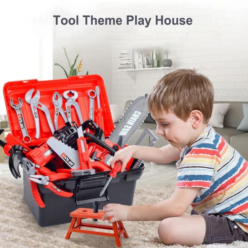 42PCS Tool Box Set Toy Simulation Repair Play House With Electric Drill And Screwdriver 1