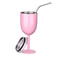 300ML Stainless Steel Double Wall Goblet Wine Glass With Straw And Lid For Coffee Water Or Champagn 9