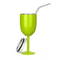 300ML Stainless Steel Double Wall Goblet Wine Glass With Straw And Lid For Coffee Water Or Champagn 12