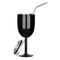 300ML Stainless Steel Double Wall Goblet Wine Glass With Straw And Lid For Coffee Water Or Champagn 7