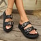 Women Thick Soled Metal Buckle EVA Sandals Flat Designer Slippers For Indoor Outdoor 5