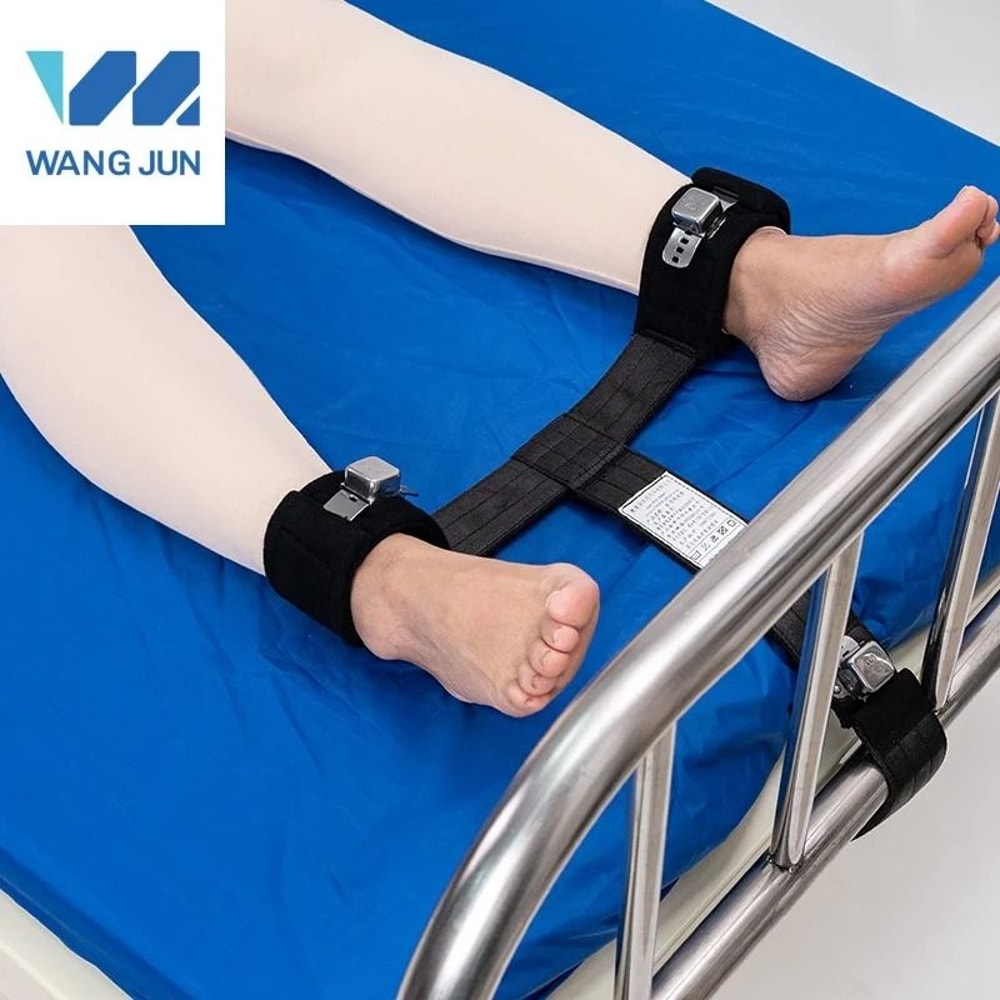 Feet Magnetic Restraint Strap T Shaped For Patient Restless On Bed Binding Healthcare Black 3