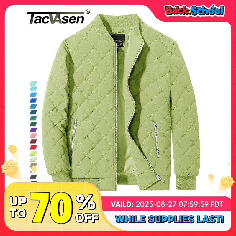 Womens Diamond Quilted Bomber Jacket Full Zip Warm Padded Coat 0