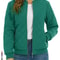 Womens Diamond Quilted Bomber Jacket Full Zip Warm Padded Coat 2