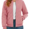 Womens Diamond Quilted Bomber Jacket Full Zip Warm Padded Coat 13