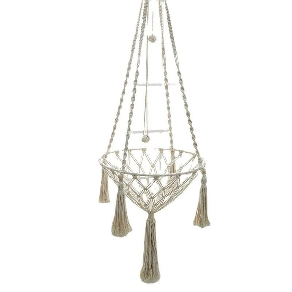 New Pet Hammock Cat Swing Hand Woven Cotton Rope Hanging Basket For Cats 6