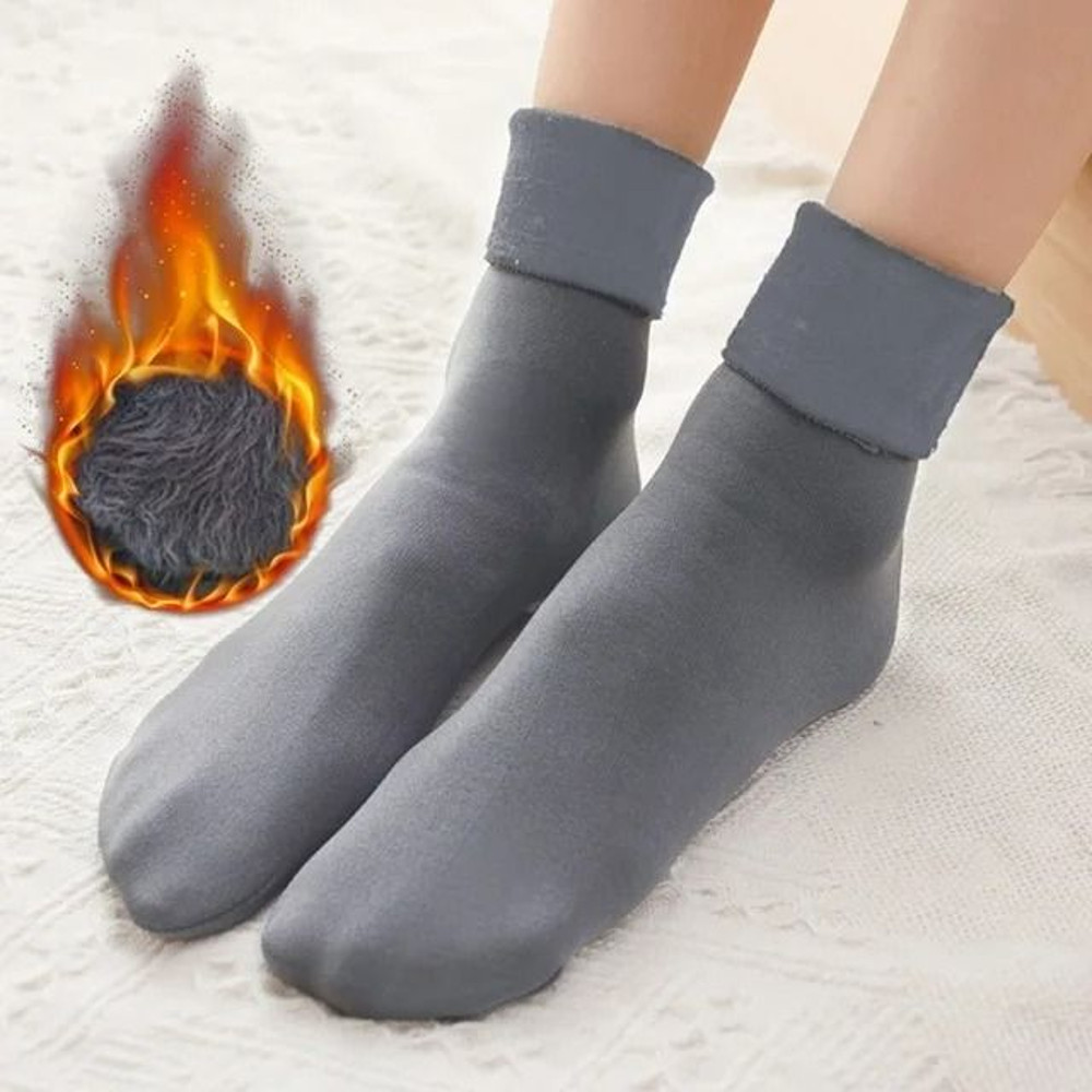 Winter VelvetLined Thick Snow Socks For Men  Women Harajuku Kawaii Style 12