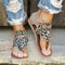 Back Zipper Open Toe Beach Sandals Leopard Patchwork Flats For Women 3