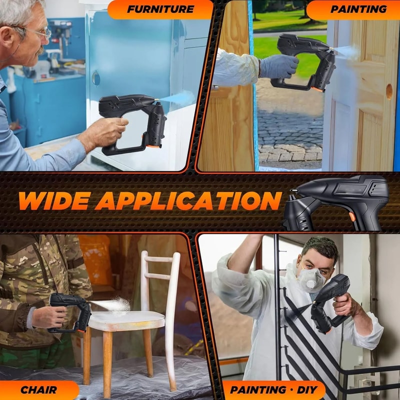 Electric Cordless Car And Cabinet Paint Sprayer Handheld Portable Spray Gun 2