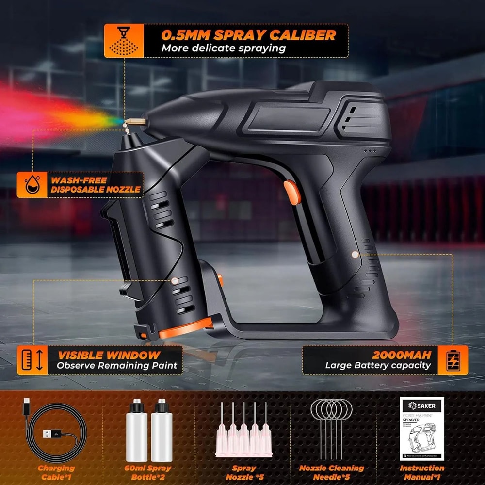 Electric Cordless Car And Cabinet Paint Sprayer Handheld Portable Spray Gun 3