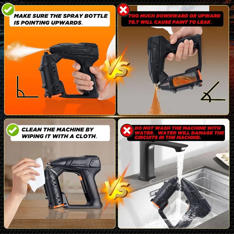 Electric Cordless Car And Cabinet Paint Sprayer Handheld Portable Spray Gun 4