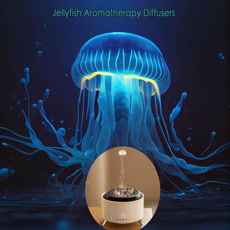 Jellyfish Mist Aromatherapy Diffuser 350 Ml Ultrasonic Volcano Night Light 3