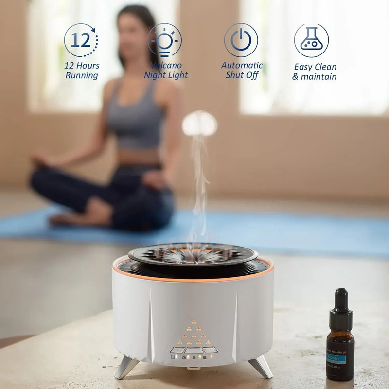Jellyfish Mist Aromatherapy Diffuser 350 Ml Ultrasonic Volcano Night Light 4