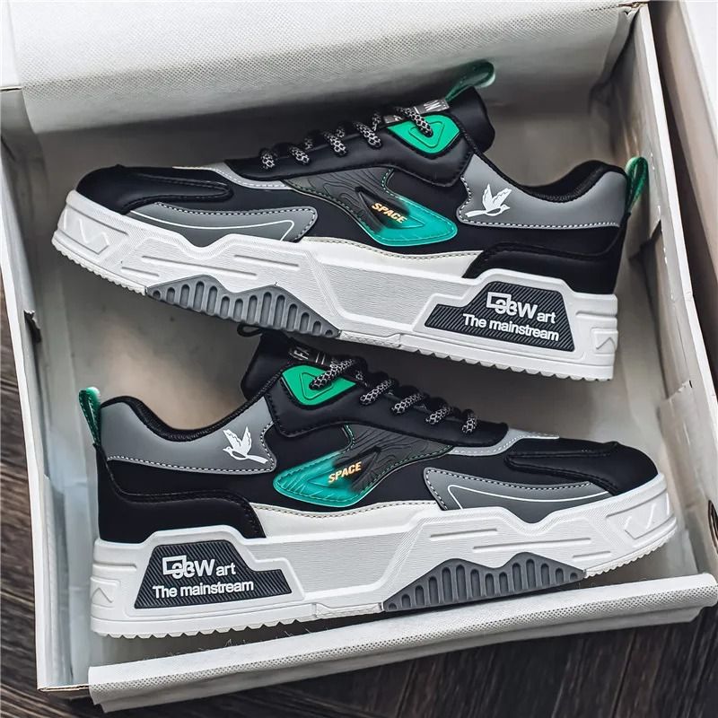 Men Leather Low Top Casual Sports Shoes Running Skateboard Outdoor Sneakers 2