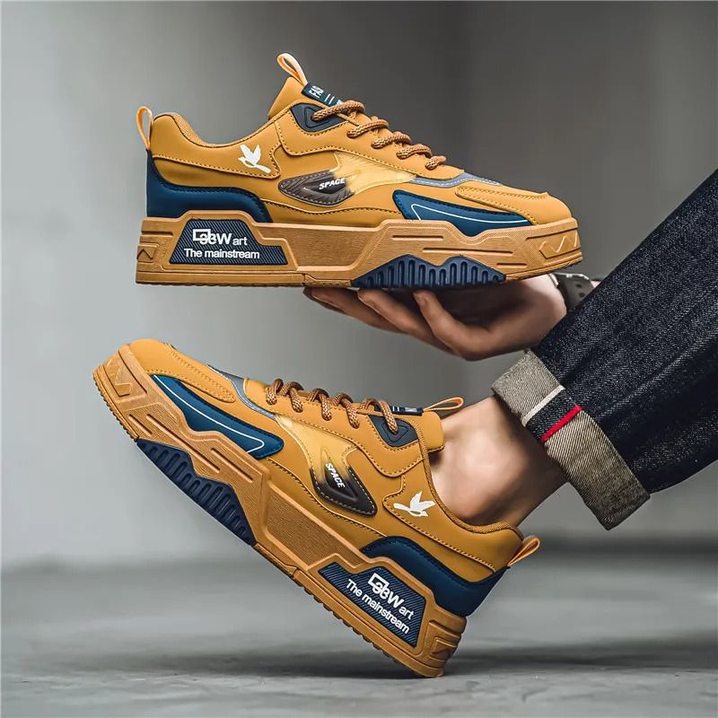 Men Leather Low Top Casual Sports Shoes Running Skateboard Outdoor Sneakers 4