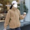 Women Thickened Fleece Zip Up Stand Collar Hoodie Jacket Casual Winter Outerwear 9