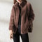 Women Thickened Fleece Zip Up Stand Collar Hoodie Jacket Casual Winter Outerwear 11