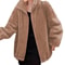 Women Thickened Fleece Zip Up Stand Collar Hoodie Jacket Casual Winter Outerwear 4
