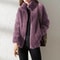 Women Thickened Fleece Zip Up Stand Collar Hoodie Jacket Casual Winter Outerwear 5