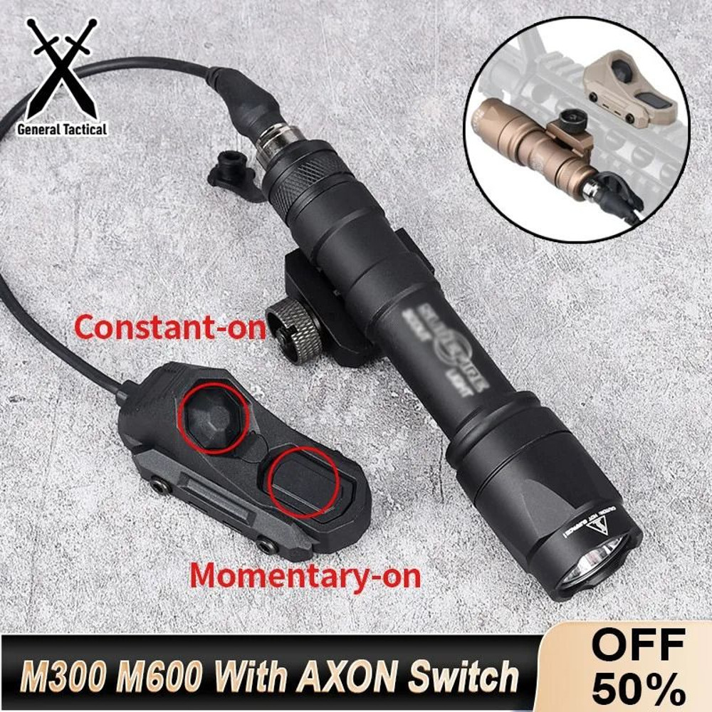 Tactical Surefir M300 M600 Flashlight With Axon Dual Function Remote Switch Rail Mounted Hunting Li 0