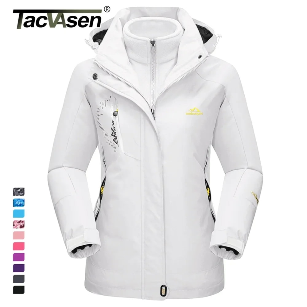 TACVASEN 3in1 Waterproof Fleece Jacket Women Rain Ski Parka 0