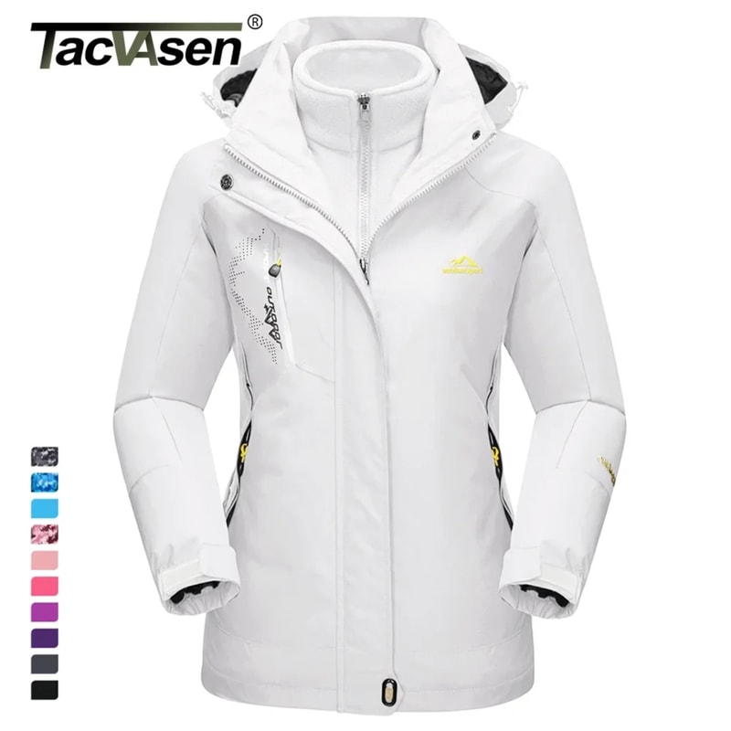 TACVASEN 3in1 Waterproof Fleece Jacket Women Rain Ski Parka 0