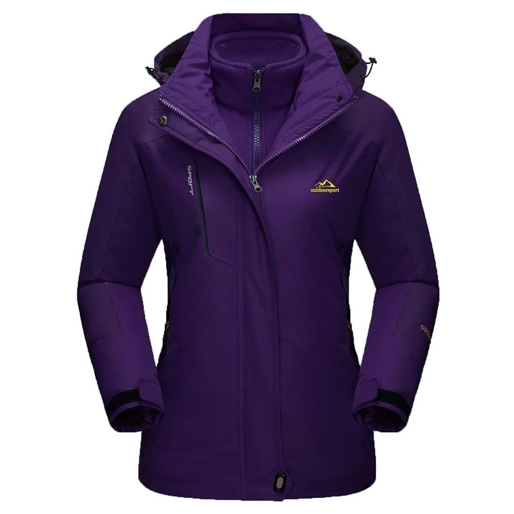 TACVASEN 3in1 Waterproof Fleece Jacket Women Rain Ski Parka 12